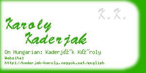 karoly kaderjak business card